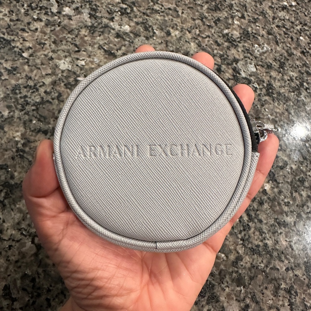 Armani Exchange Gray Round Coin Purse